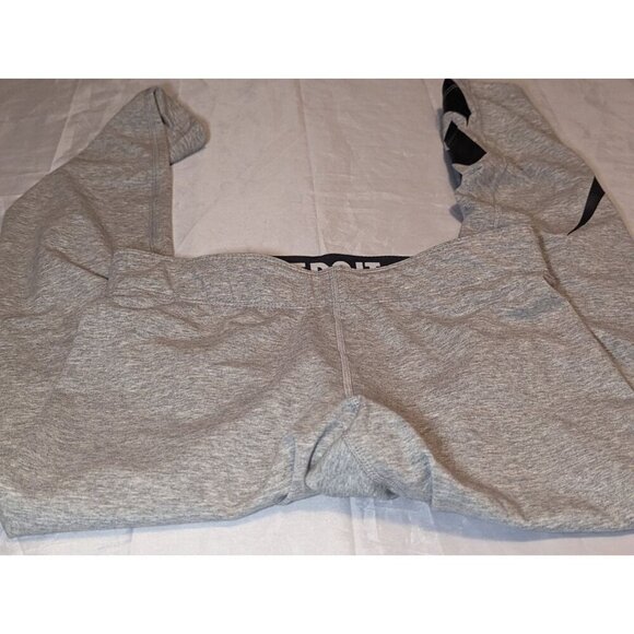 Nike Women's Grey Leggings Size Small "Just Do It" Big Logo Spellout On Leg - Picture 8 of 15